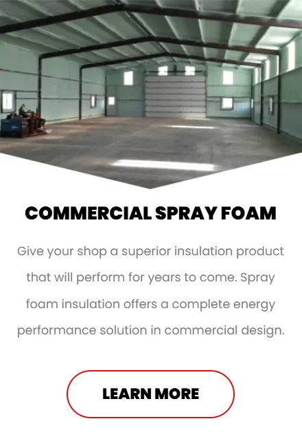 Interior of warehouse with spray foam insulation