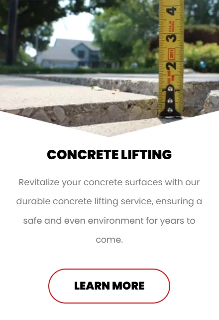 Tape measuring uneven concrete to apply foam concrete lifting